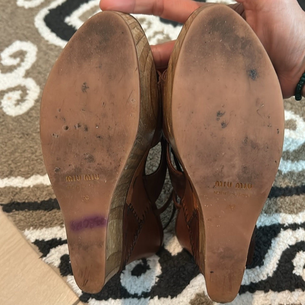 Miu Miu Color Block Pattern Sling Back Sandals. P… - image 6